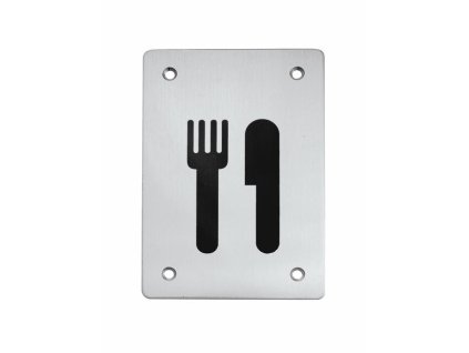 TI - Piktogram "Reštaurácia" - hranatý  NEM - nerez matná (16)