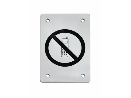 TI - Piktogram "Zákaz telefonovať" - hranatý  NEM - nerez matná (16)