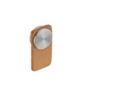 JNF - SR.22.004.C SKIN - NÁBYTKOVÁ ÚCHYTKA VEĽKÁ  NEM - nerez matná/béžová koža