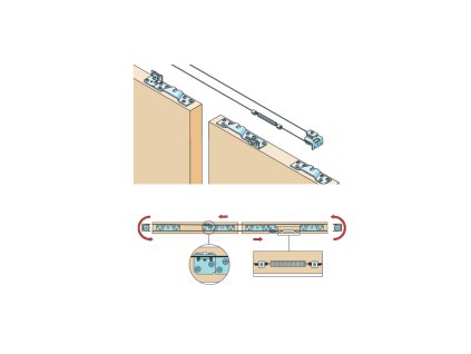 SC – POSUVNÝ SYSTÉM 100 SILENT 80 KG SP + SINCRO  STM - strieborná matná (AF)