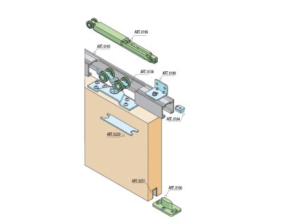 SC - POSUVNÝ SYSTÉM 100 SILENT S 80 KG SP  STM - strieborná matná (AF)