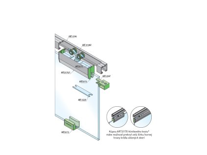 SC - POSUVNÝ SYSTÉM 100 SILENT GLASS 120 KG  STM - strieborná matná (AF)
