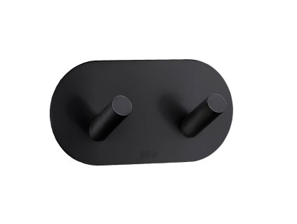 SO - BB - BB1091 - Samolepiaci vešiak na uteráky dvojitý  CIM - čierna matná