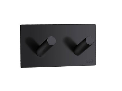 SO - BB - BB1093 - Samolepiaci vešiak na uteráky dvojitý  CIM - čierna matná