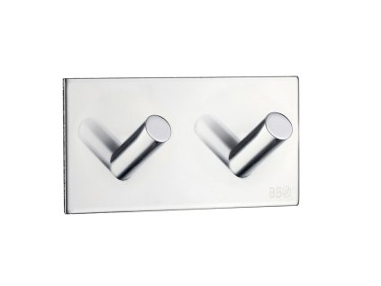 SO - BB - BK1093 - Samolepiaci vešiak na uteráky dvojitý  CHL - chróm lesklý
