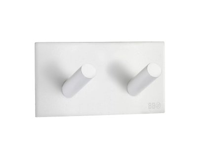 SO - BB - BX1093 - Samolepiaci vešiak na uteráky dvojitý  BIM - biela matná