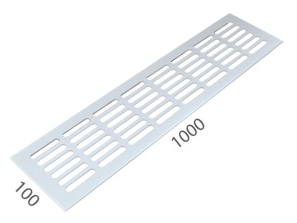 SRL - ALFA vetracia mriežka 100 x 1000 mm  BIL - biela lesklá (RAL 9010)