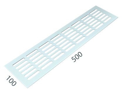 SRL - ALFA vetracia mriežka 100 x 500 mm  BIL - biela lesklá (RAL 9010)