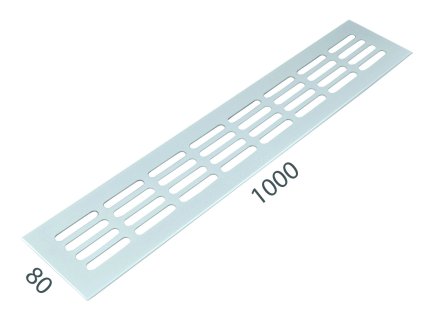 SRL - ALFA vetracia mriežka 80 x 1000 mm  BIL - biela lesklá (RAL 9010)
