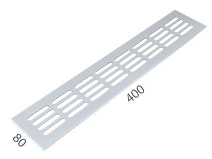 SRL - ALFA vetracia mriežka 80 x 400 mm  BIL - biela lesklá (RAL 9010)