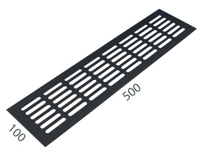 SRL - ALFA vetracia mriežka 100 x 500 mm  CIM - čierna matná (C35)