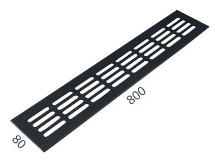 SRL - ALFA vetracia mriežka 80 x 800 mm  CIM - čierna matná (C35)