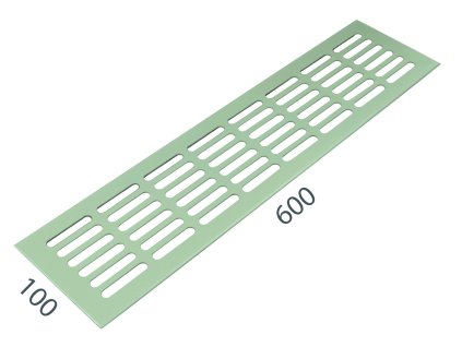 SRL - ALFA vetracia mriežka 100 x 600 mm  NEM - nerez matná