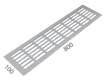 MPK -  Vetracia mriežka 100 x 800 mm  STM - strieborná matná (F1)