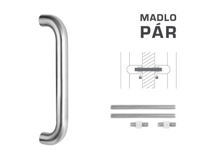 FT - MADLO kód K01 Ø 32 mm UN pár  NEM - nerez matná (F60)