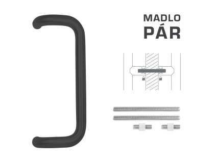 FT - MADLO kód K38 Ø 32 mm UN pár  CIM - čierna matná (FNO)