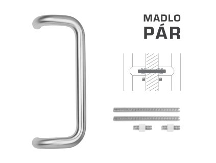 FT - MADLO kód K38 Ø 32 mm UN pár  NEM - nerez matná (F60)