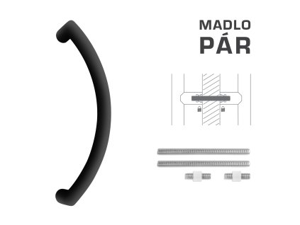 FT - MADLO kód K39 Ø 32 mm UN pár  CIM - čierna matná (FNO)