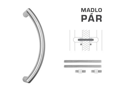 FT - MADLO kód K39 Ø 32 mm UN pár  NEM - nerez matná (F60)