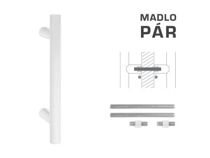 FT - MADLO kód K00 Ø 25 mm UN pár  BIM - biela matná (FBO)