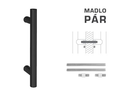 FT - MADLO kód K00 Ø 25 mm UN pár  CIM - čierna matná (FNO)