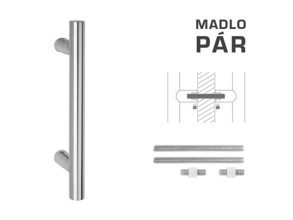 FT - MADLO kód K00 Ø 25 mm UN pár  NEM - nerez matná (F60)