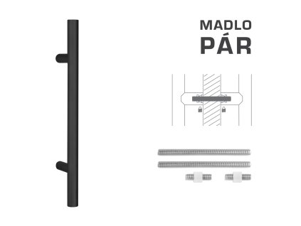 FT - MADLO kód K00 Ø 30 mm UN pár  CIM - čierna matná (FNO)