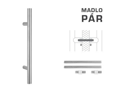 FT - MADLO kód K00 Ø 30 mm UN pár  NEM - nerez matná (F60)