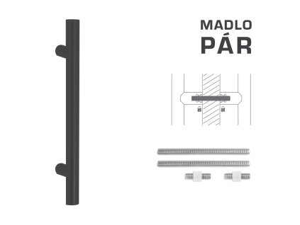FT - MADLO kód K00 Ø 35 mm UN pár  CIM - čierna matná (FNO)