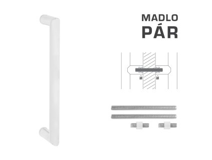 FT - MADLO kód K02 Ø 25 mm UN pár  BIM - biela matná (FBO)