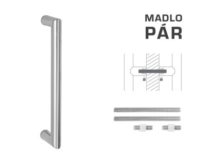 FT - MADLO kód K02 Ø 25 mm UN pár  NEM - nerez matná (F60)