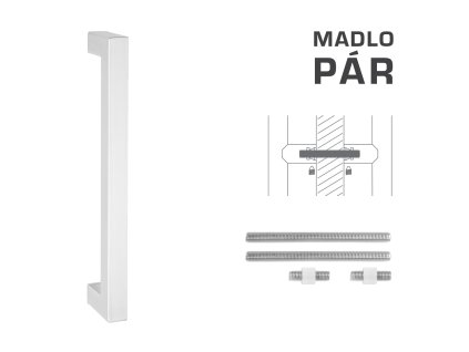 FT - MADLO kód K02K 25x25 mm UN pár  BIM - biela matná (FBO)