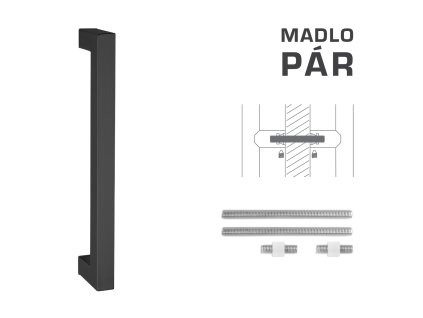 FT - MADLO kód K02K 25x25 mm UN pár  CIM - čierna matná (FNO)
