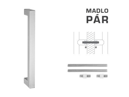 FT - MADLO kód K02K 25x25 mm UN pár  NEM - nerez matná (F60)