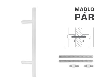 FT - MADLO kód K10 Ø 30 mm UN pár  BIM - biela matná (FBO)
