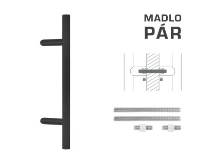 FT - MADLO kód K10 Ø 30 mm UN pár  CIM - čierna matná (FNO)