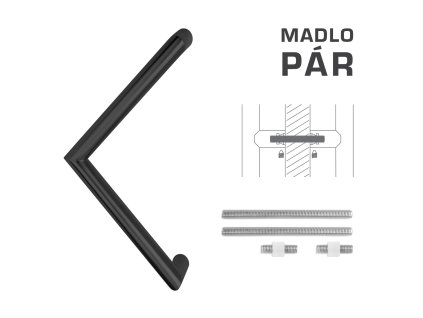 FT - MADLO kód K14 Ø 30 mm UN pár  CIM - čierna matná (FNO)