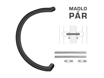 FT - MADLO kód K16 Ø 30 mm UN pár  CIM - čierna matná (FNO)