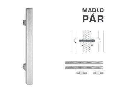 FT - MADLO kód K31 25x25 mm UN pár  NEM - nerez matná (F60)