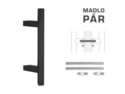 FT - MADLO kód K31Z 25x25 mm UN pár  CIM - čierna matná (FNO)