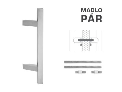 FT - MADLO kód K31Z 25x25 mm UN pár  NEM - nerez matná (F60)
