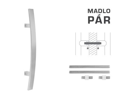 FT - MADLO kód K41C 40x10 mm UN pár  NEM - nerez matná (F60)