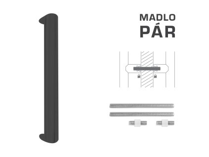 FT - MADLO kód K40 40x20 mm UN pár  CIM - čierna matná (FNO)