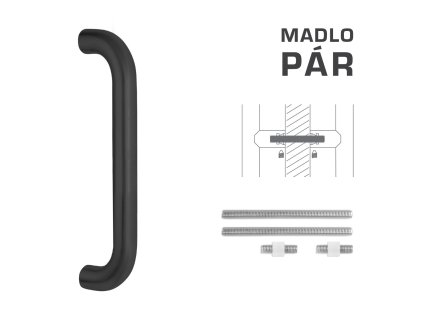 FT - MADLO kód K01 Ø 32 mm UN pár  CIM - čierna matná (FNO)