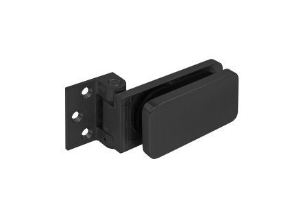 MPK -  UNIQUE R8 - Pánt na sklo s platničkou horizontálny - pár  CIM - čierna matná (PBK-MS)