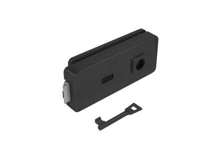 MPK -  UNIQUE R8 - ZÁMOK na sklenené dvere - BBQQ  CIM - čierna matná (PBK-MS)