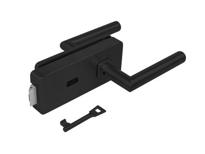 MPK -  UNIQUE R8 - ZÁMOK na sklo s kľučkou FAVORIT - BBQ  CIM - čierna matná