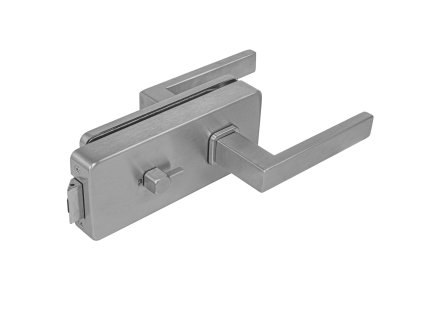 MPK - UNIQUE R8 - ZÁMOK na sklo s kľučkou QUADRA - WC NEM - nerez matná