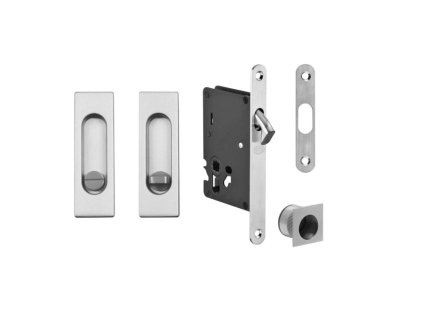 FT - Set na posuvné dvere hranatý - WC  NEM - nerez matná (F60)