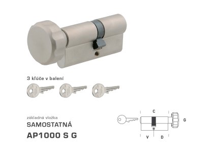 DK - AP1000 S G - s gombíkom  NIM - nikel matný
